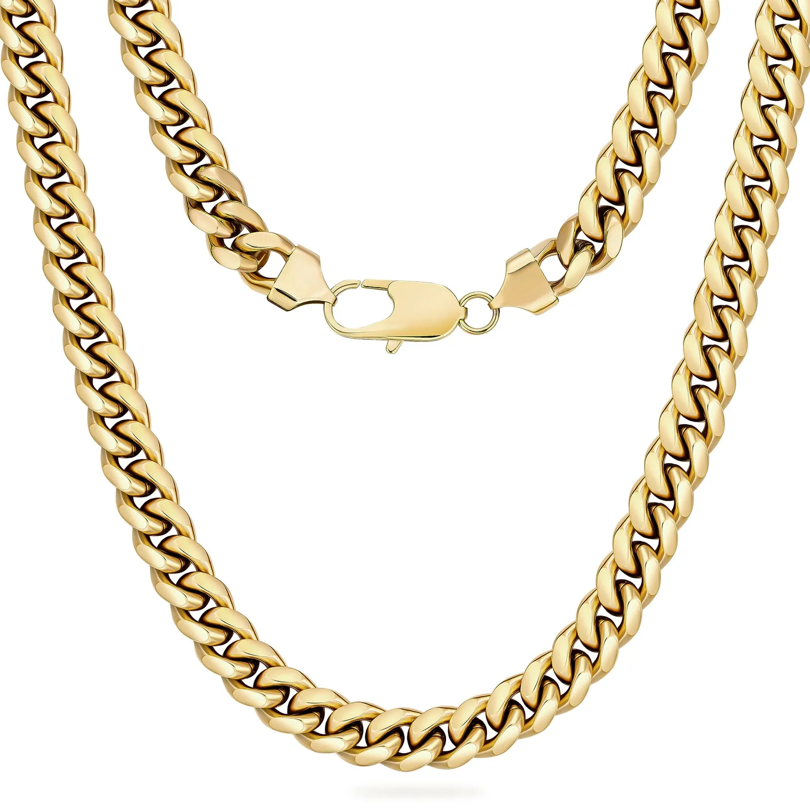 10mm 14K Gold/White Gold 4-sided Cuban Chain