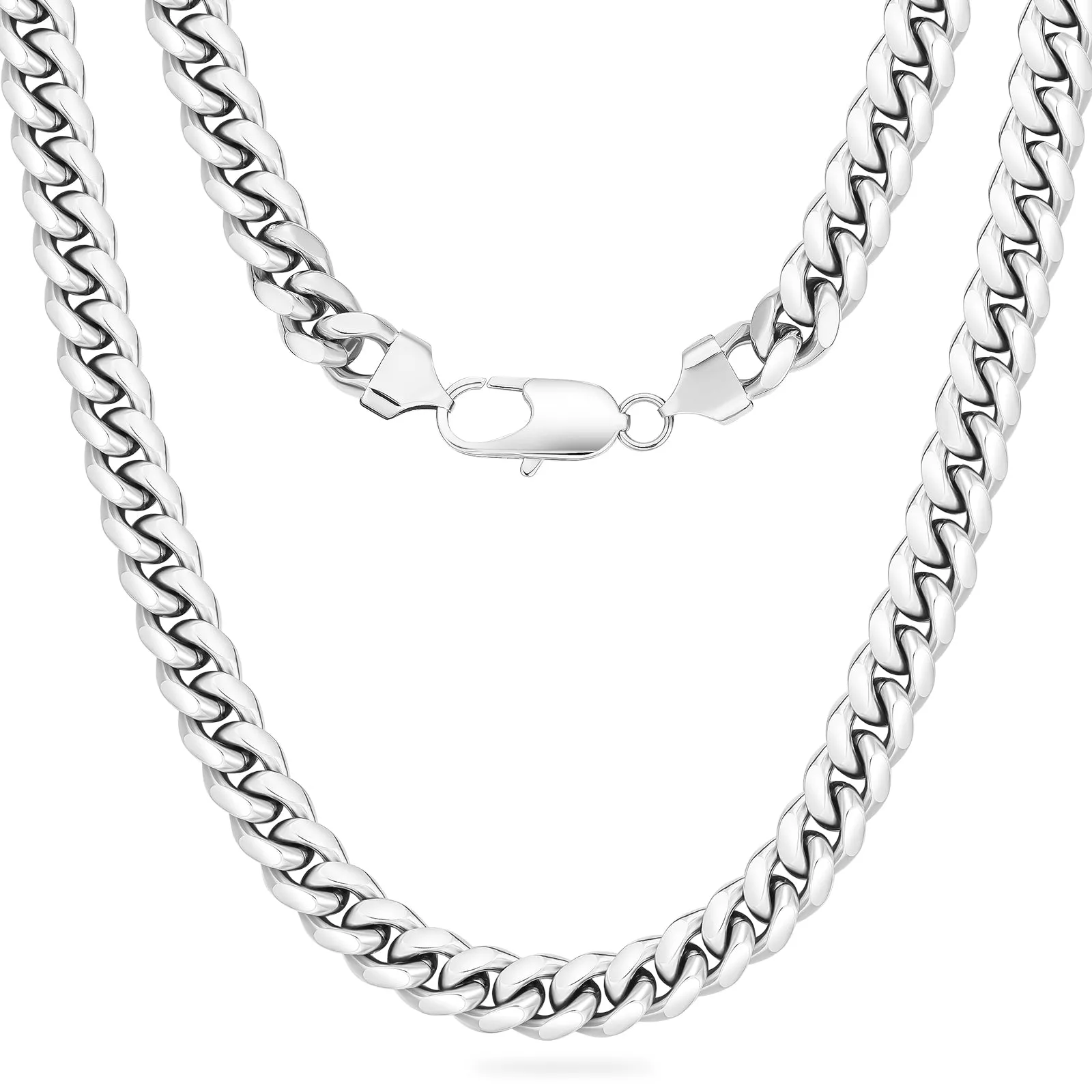 10mm 14K Gold/White Gold 4-sided Cuban Chain