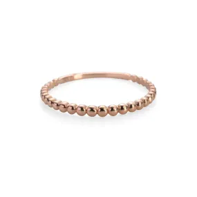 14K Rose Gold Beaded Stacker Ring