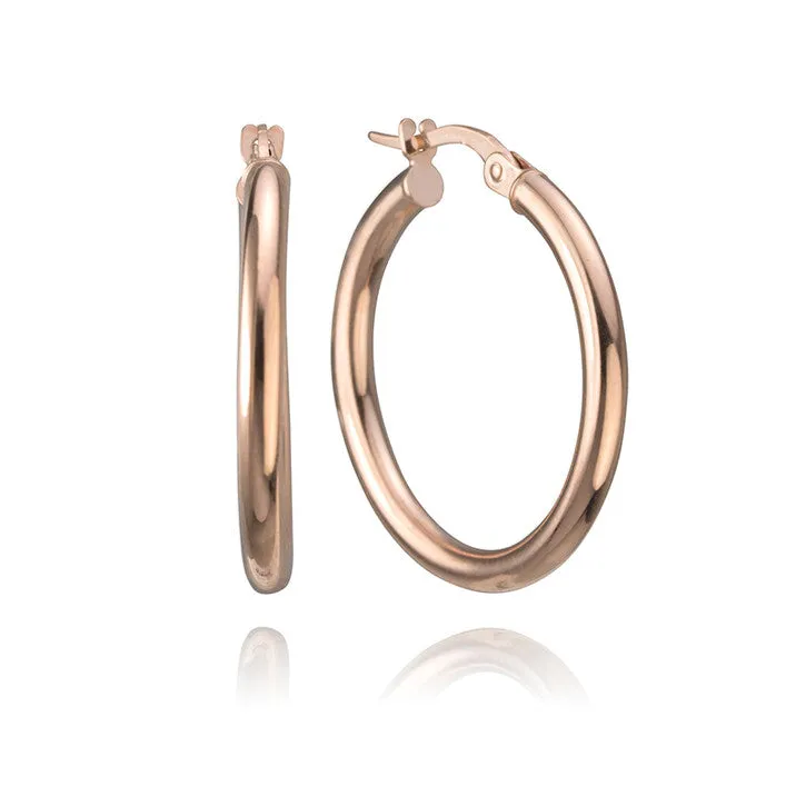 14K Rose Gold Big Bold Hoops