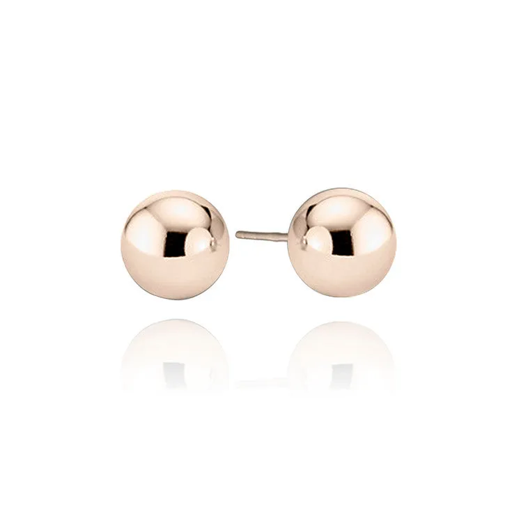 14K Rose Gold Bold Ball Studs