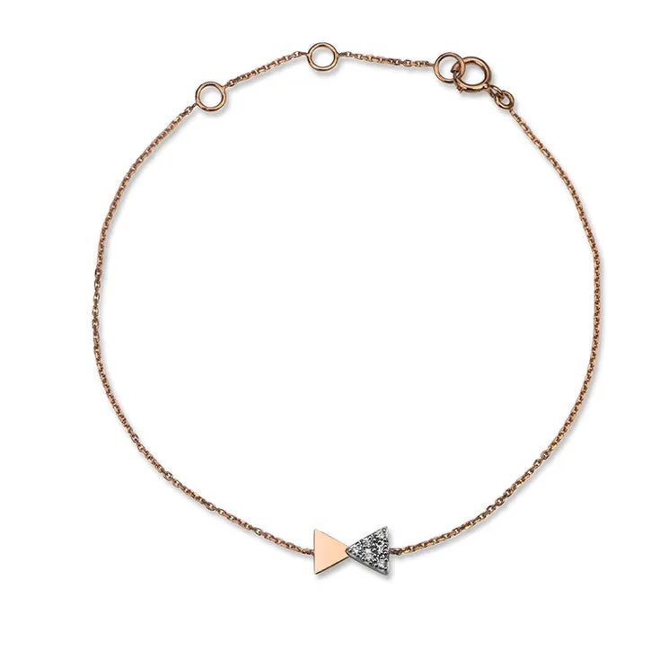 14K Rose Gold Diamond Bow Tie Bracelet