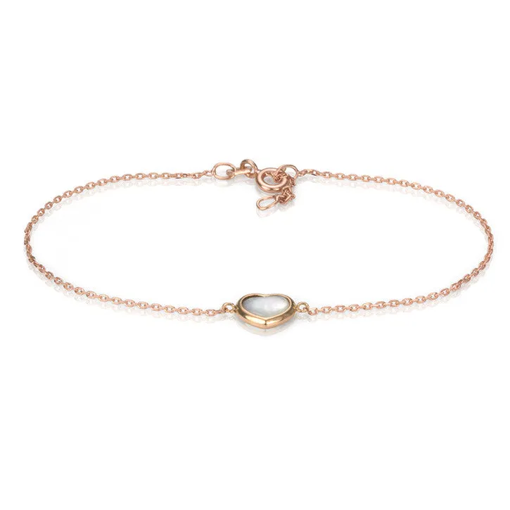 18K Rose Gold Enamel My Heart Bracelet