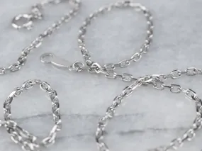 18K White Gold Cable Chain Necklace