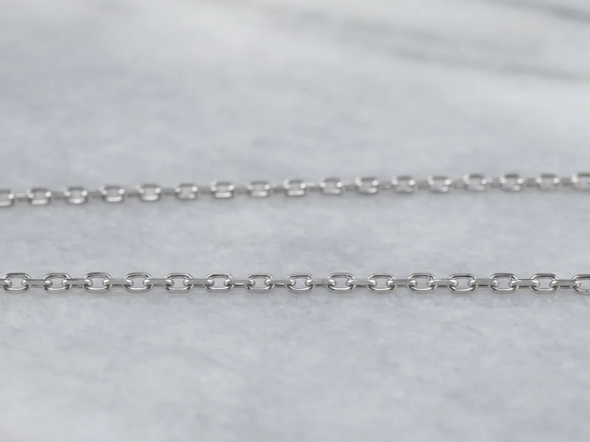 18K White Gold Cable Chain Necklace