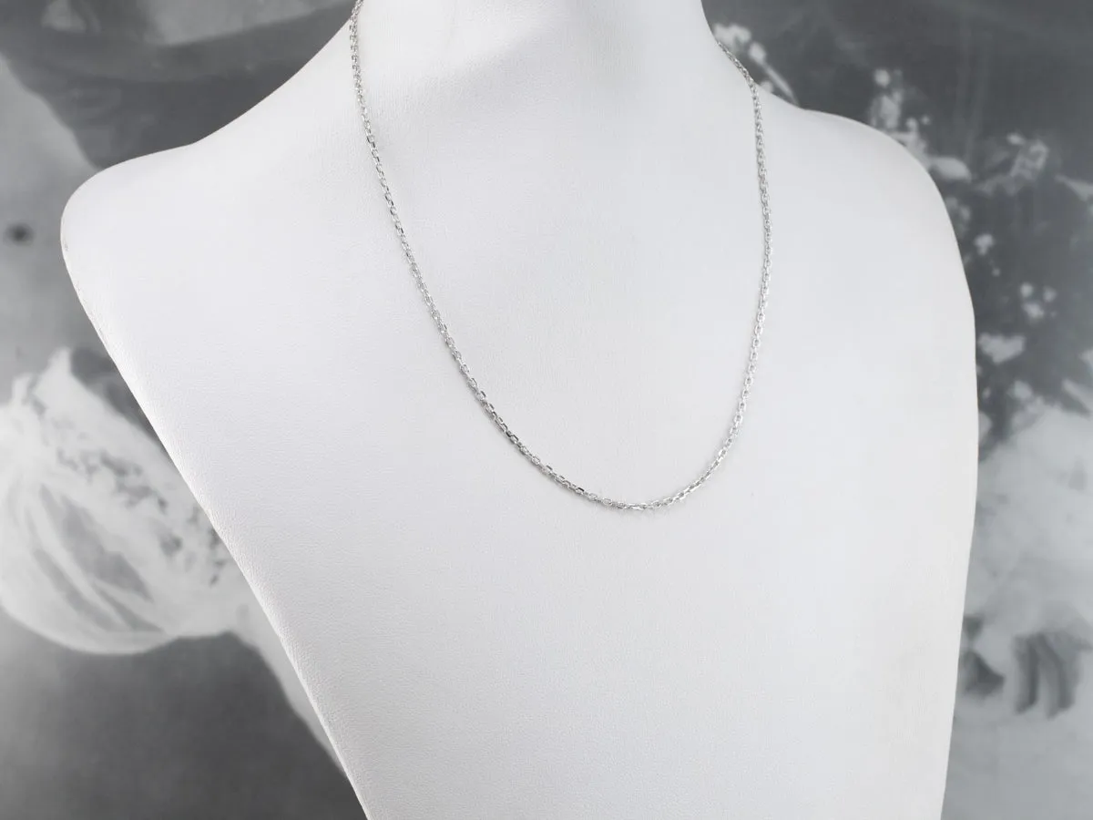 18K White Gold Cable Chain Necklace