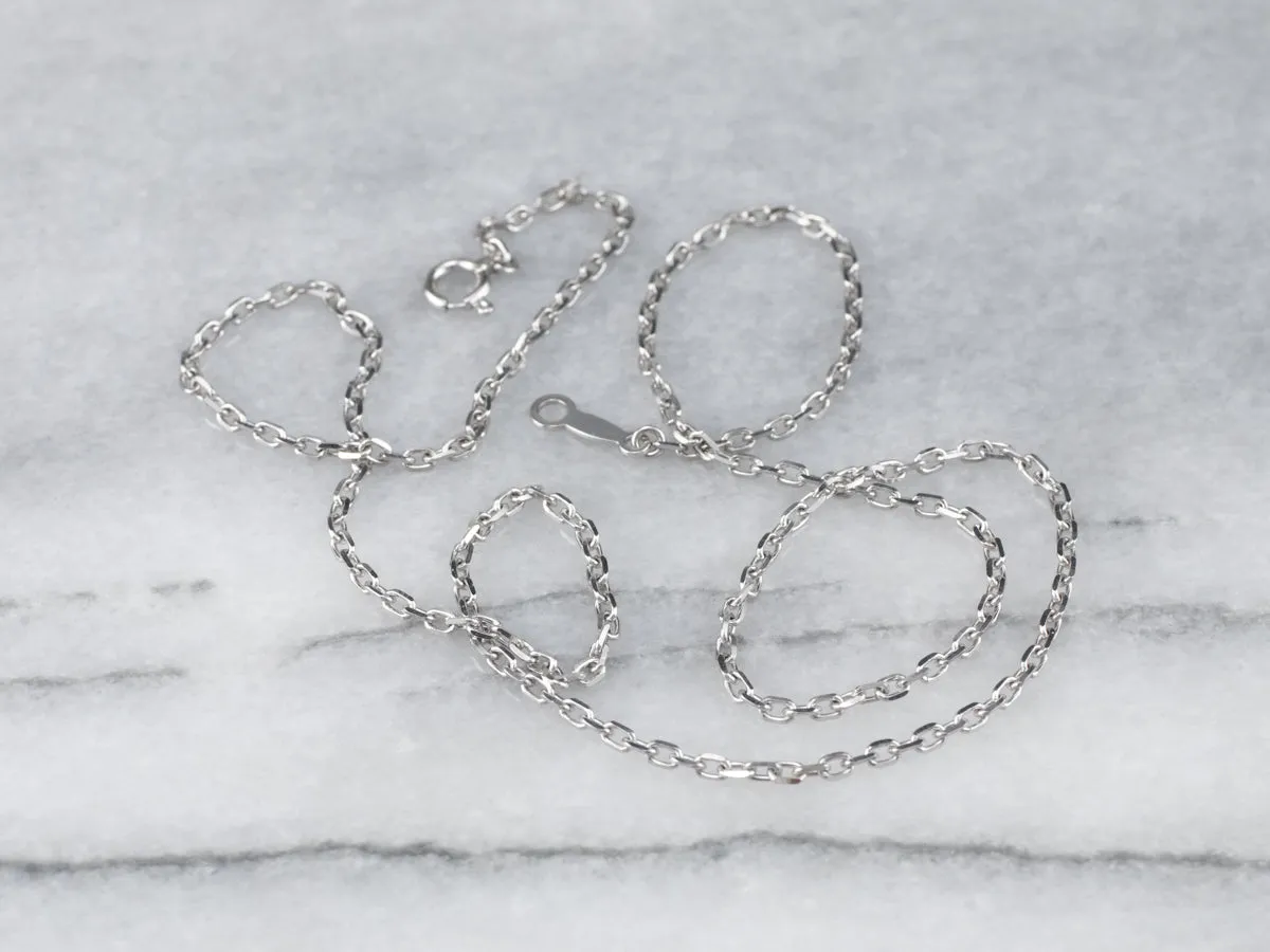 18K White Gold Cable Chain Necklace