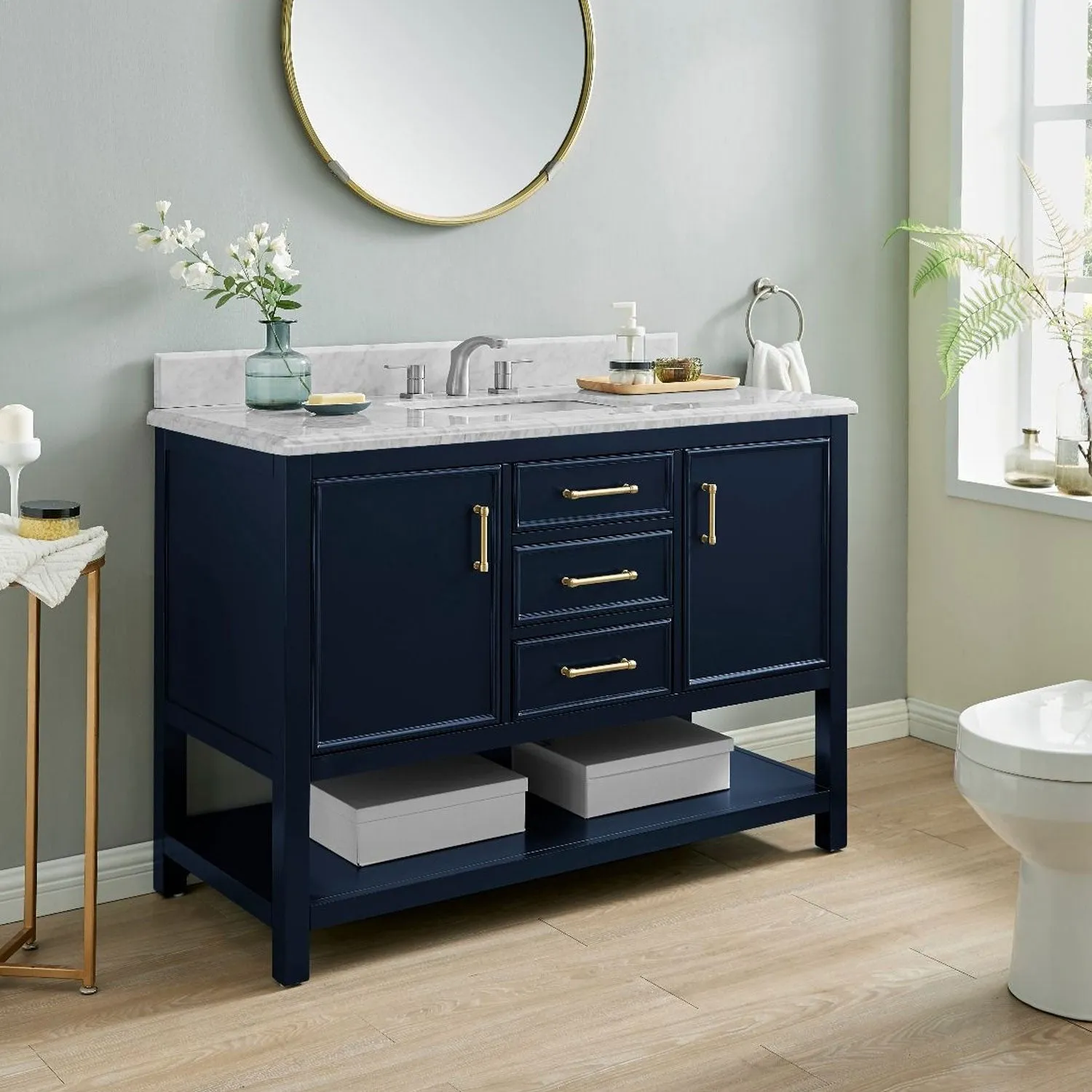 2 Doors & 3 Drawers Double Vanity Unit