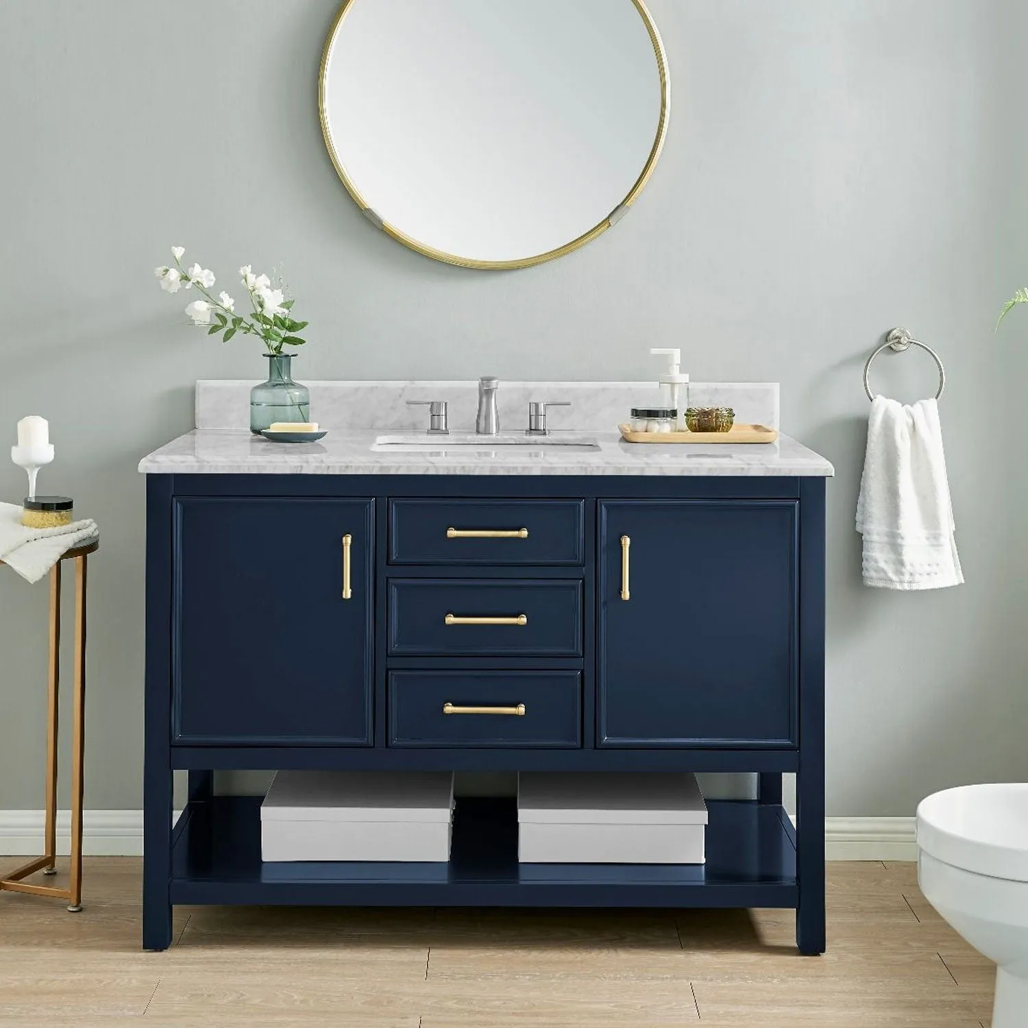 2 Doors & 3 Drawers Double Vanity Unit