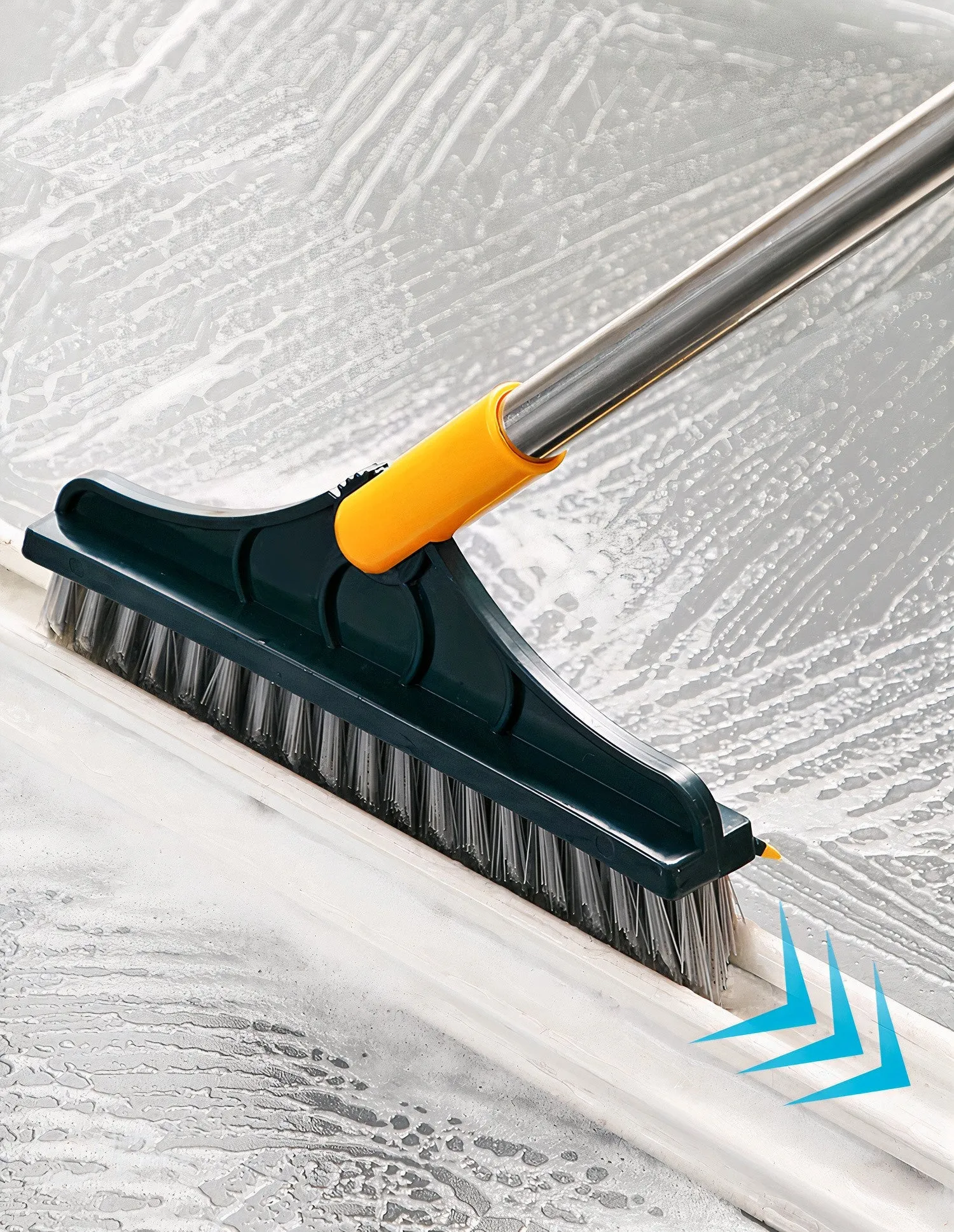 2 in 1 Bathroom Floor Cleaning Brush with Wiper