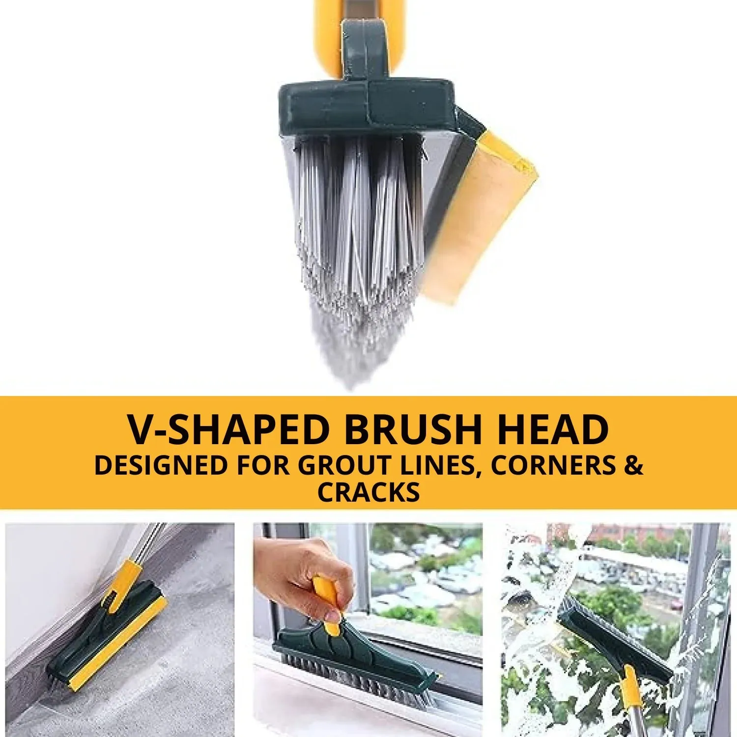 2 in 1 Bathroom Floor Cleaning Brush with Wiper