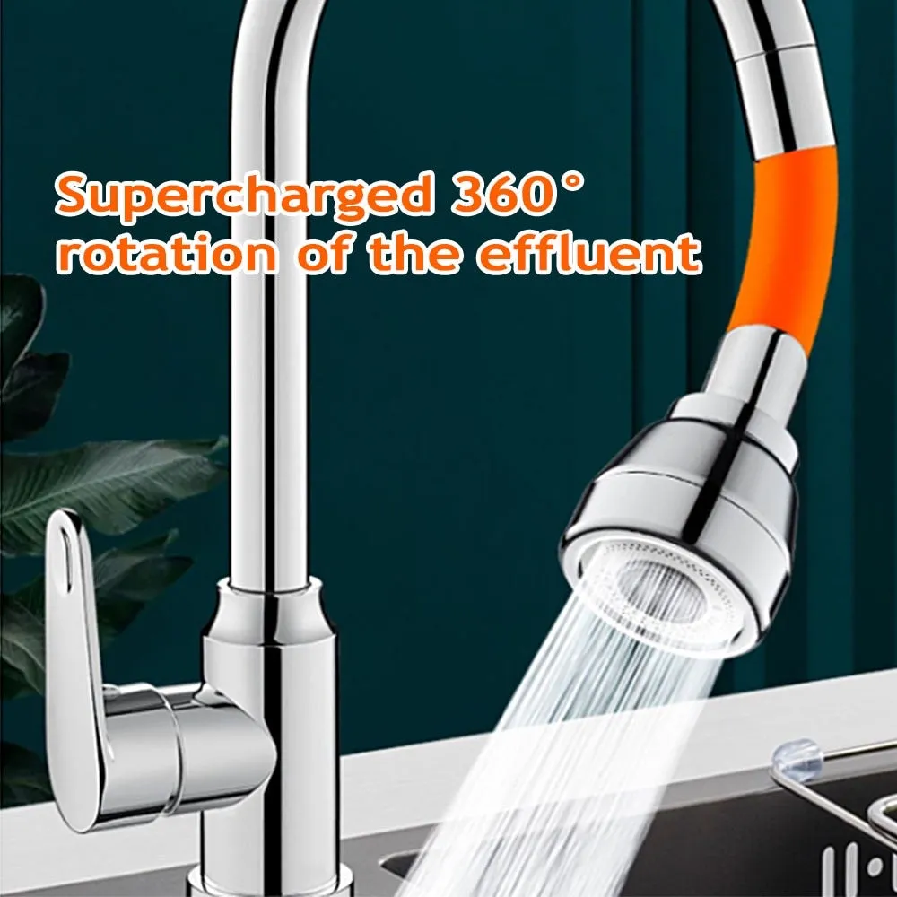 360° Brass Splash-Proof Faucet Extension Pipe Kitchen Bathroom Water Tap Sink Extender with 3 Modes Spray Head FREE 2 Adapters