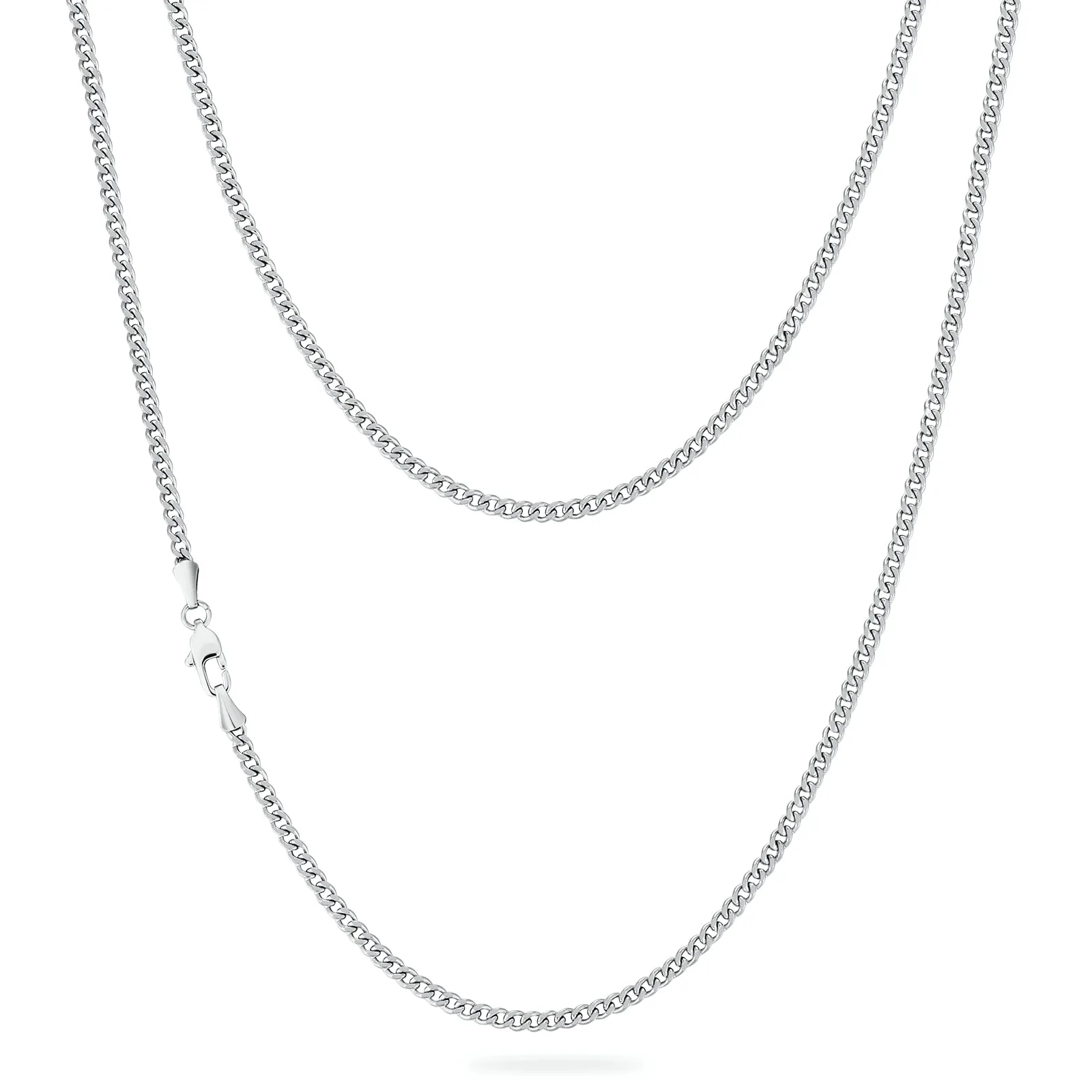 3mm 14K Gold/White Gold Flat Cuban Curb Chain