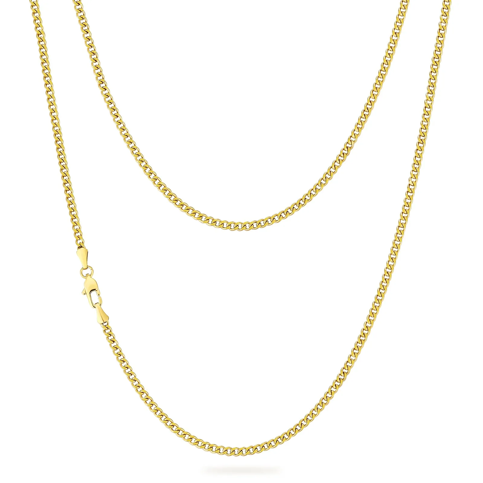 3mm 14K Gold/White Gold Flat Cuban Curb Chain