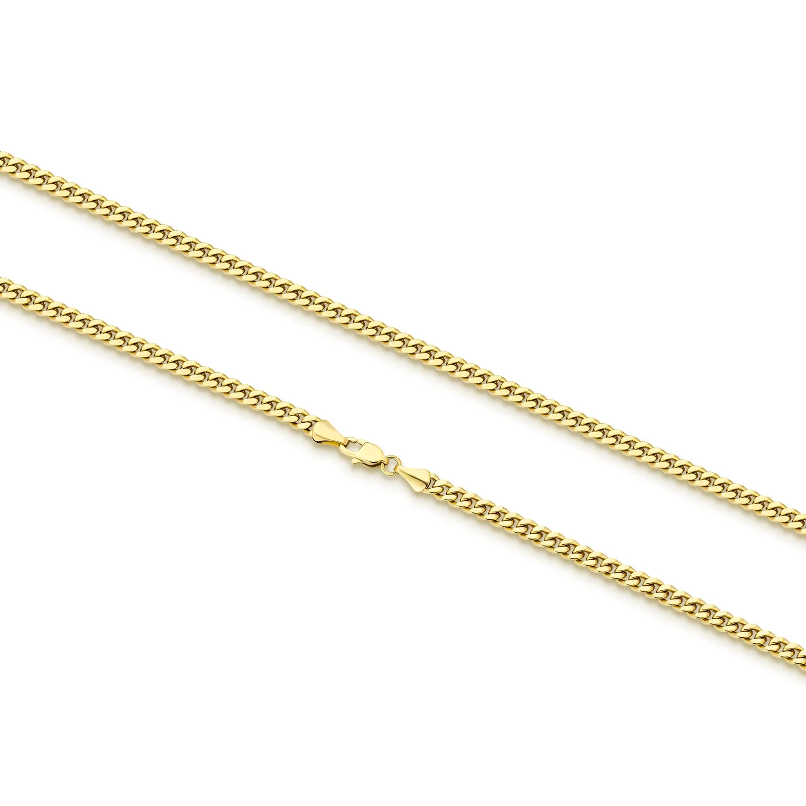 3mm 14K Gold/White Gold Flat Cuban Curb Chain