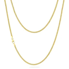 3mm 14K Gold/White Gold Flat Cuban Curb Chain