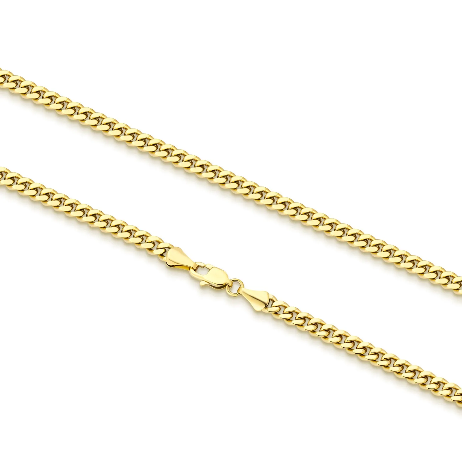 4mm 14K Gold/White Gold Flat Cuban Curb Chain