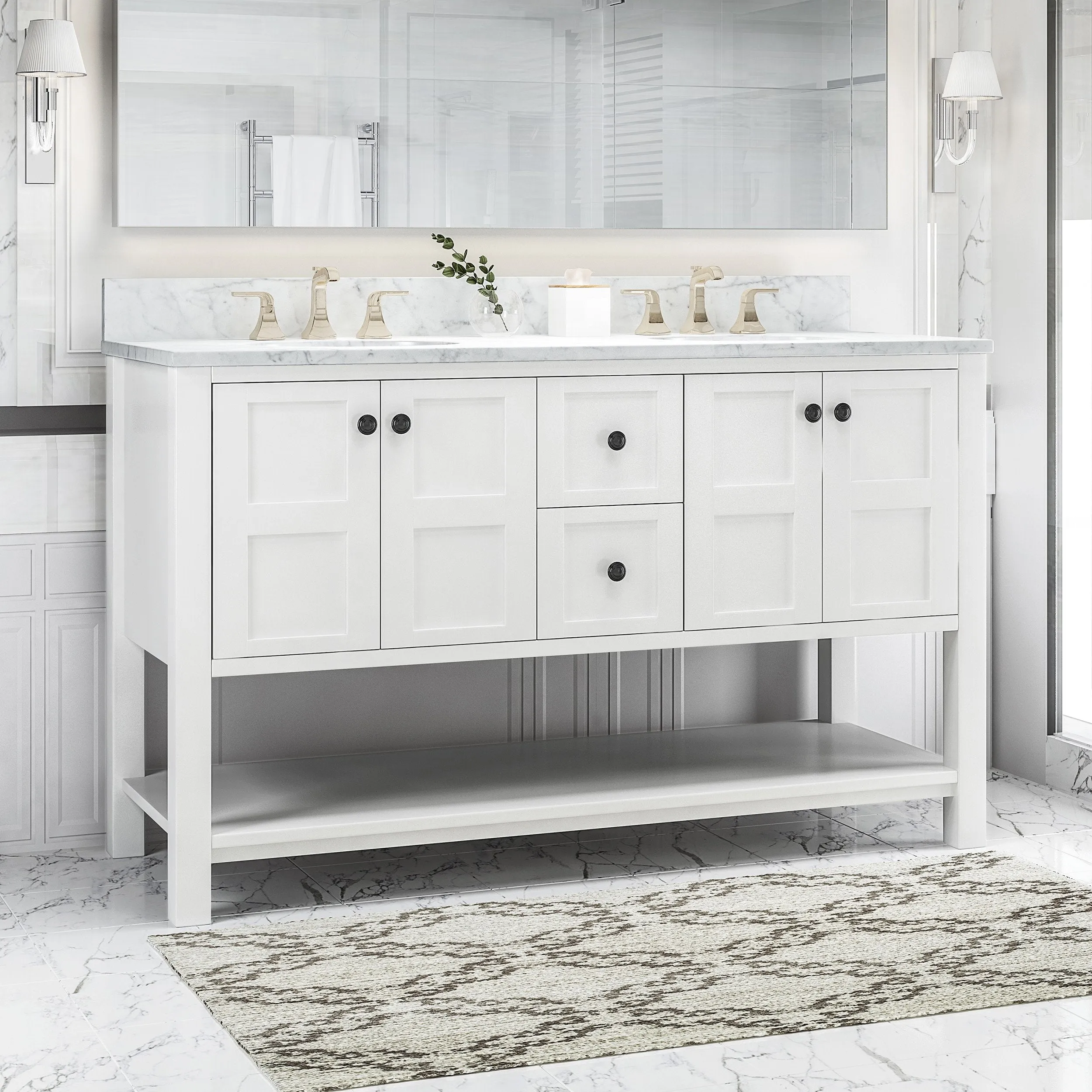 60" Wood Bathroom Vanity (Counter Top Not Included) - NH178703