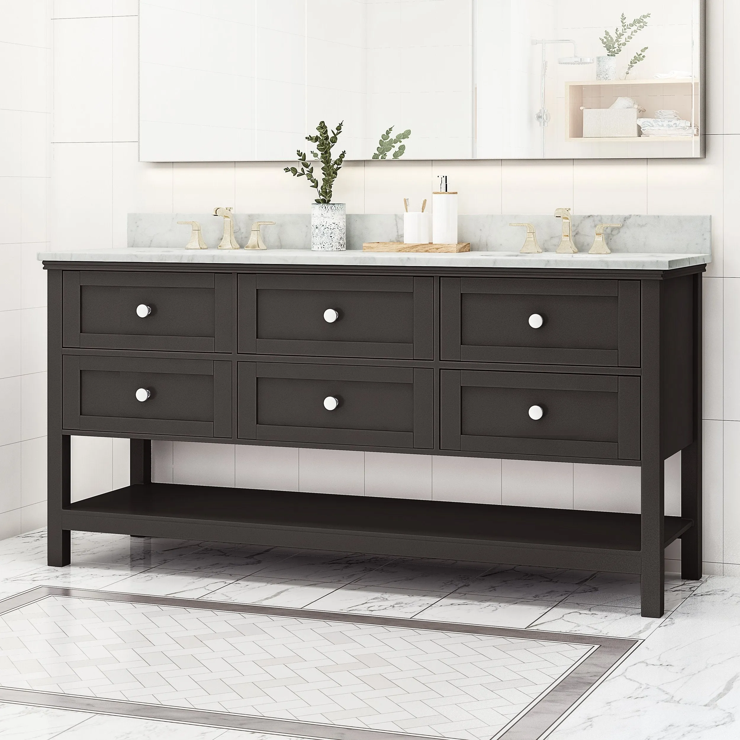 72" Wood Bathroom Vanity (Counter Top Not Included) - NH838703