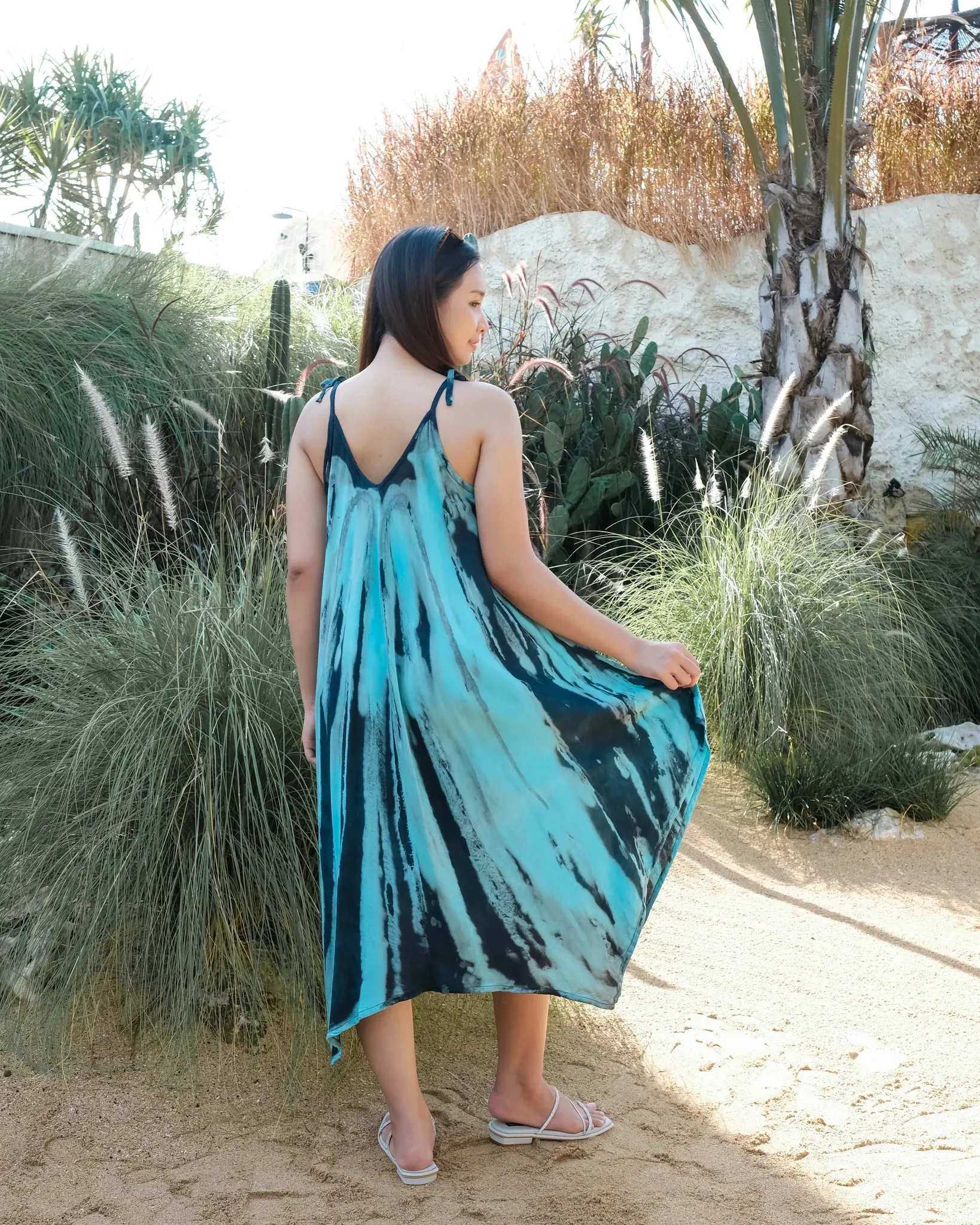 Abstract Tie Dye Handkerchief Dress