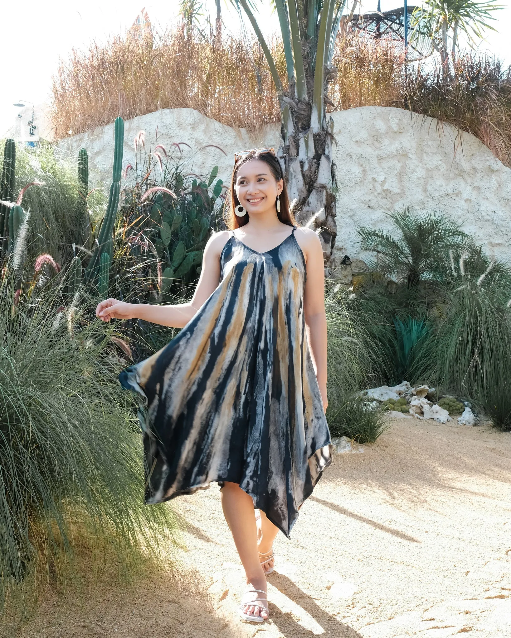 Abstract Tie Dye Handkerchief Dress