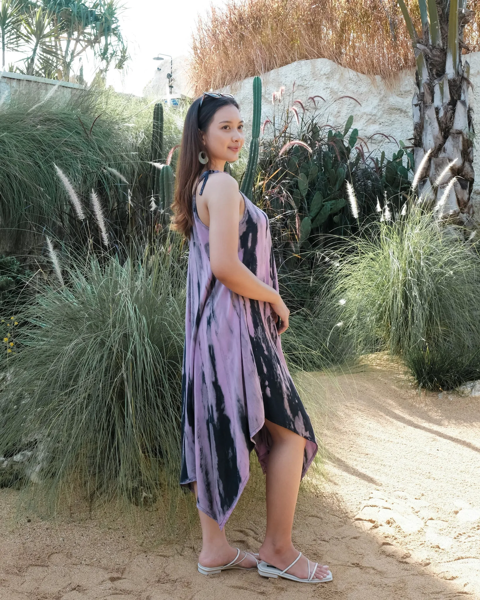 Abstract Tie Dye Handkerchief Dress