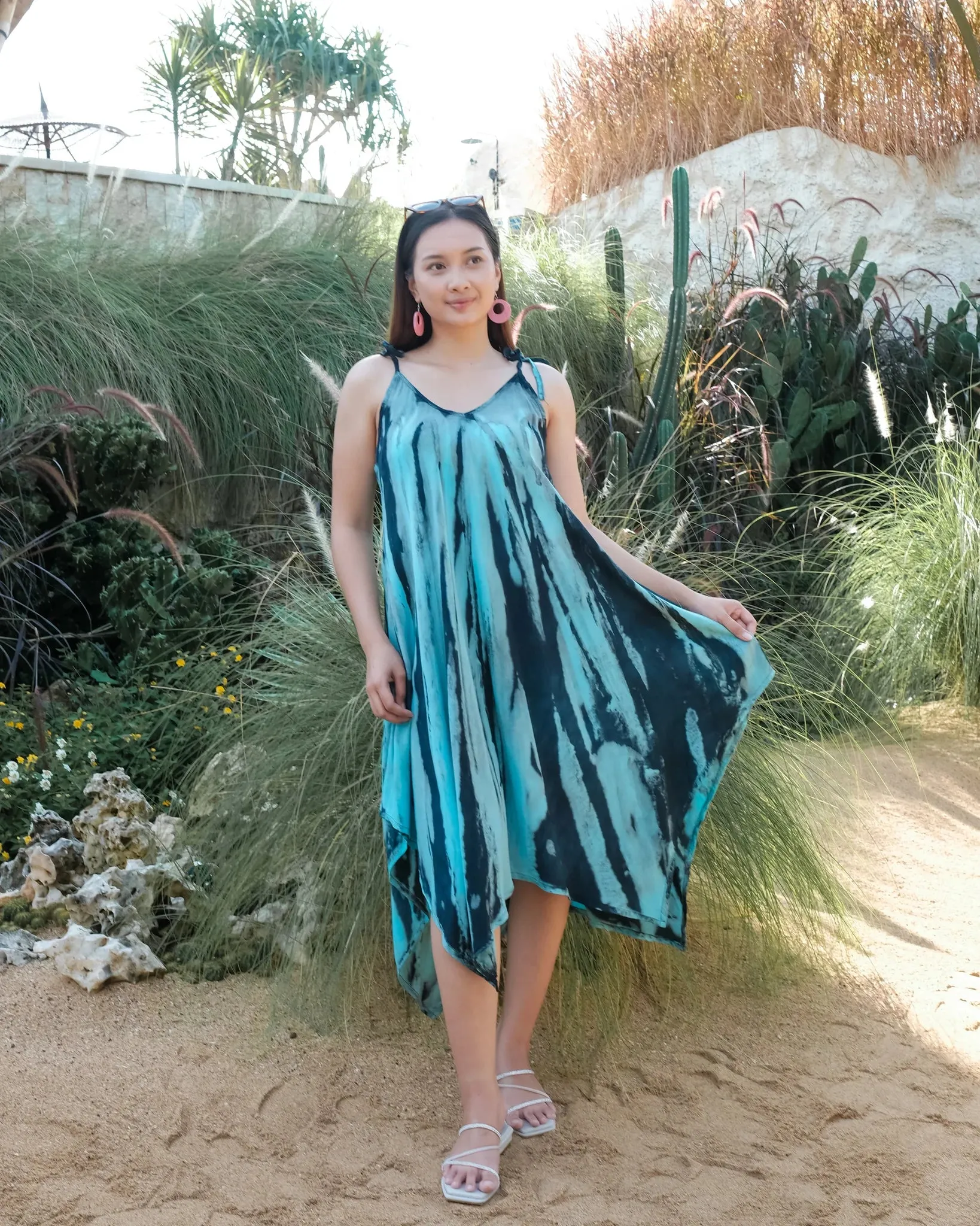 Abstract Tie Dye Handkerchief Dress