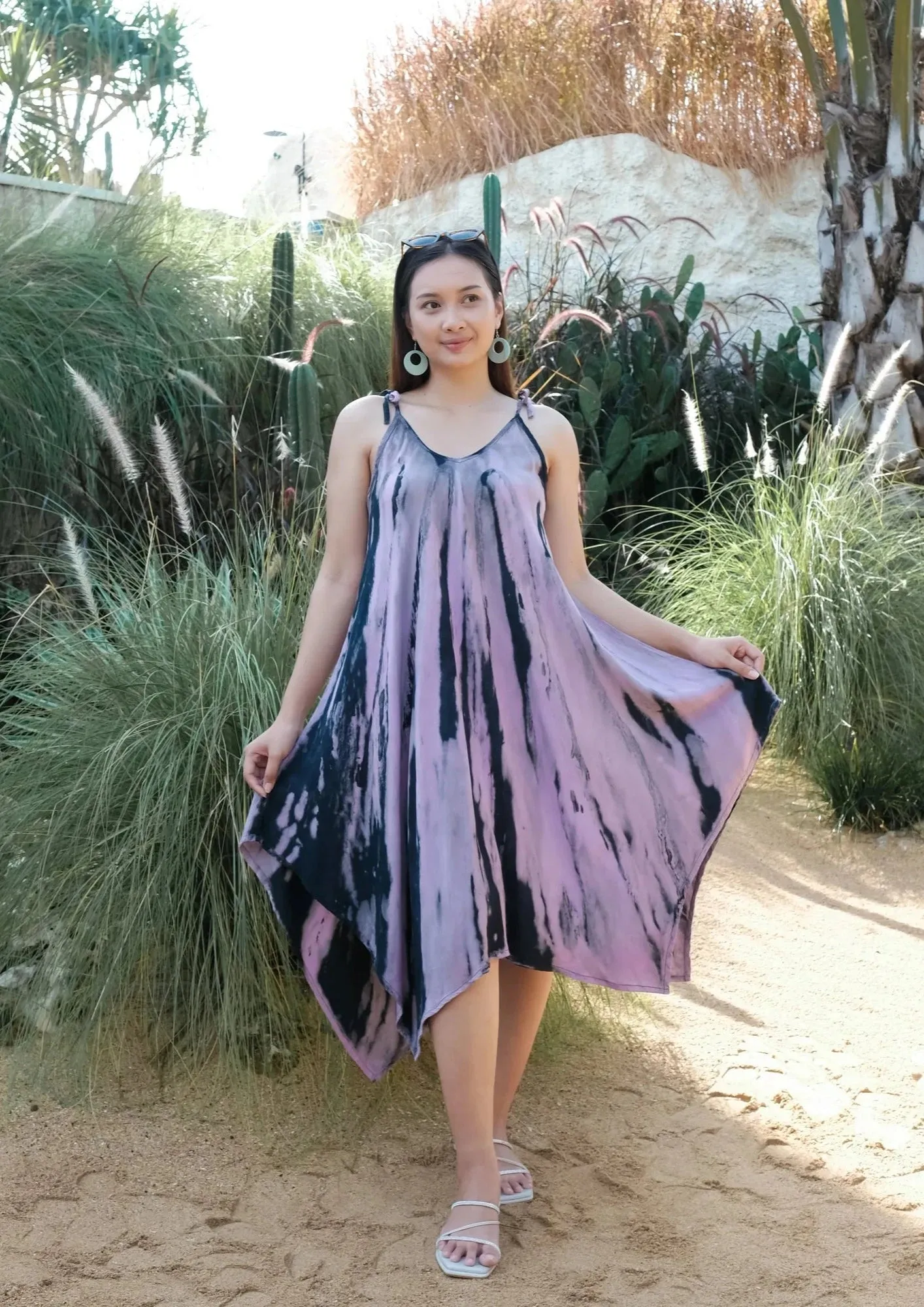 Abstract Tie Dye Handkerchief Dress