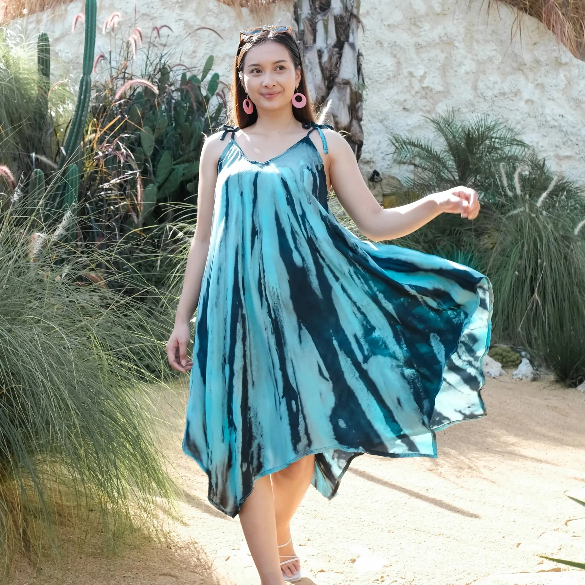 Abstract Tie Dye Handkerchief Dress