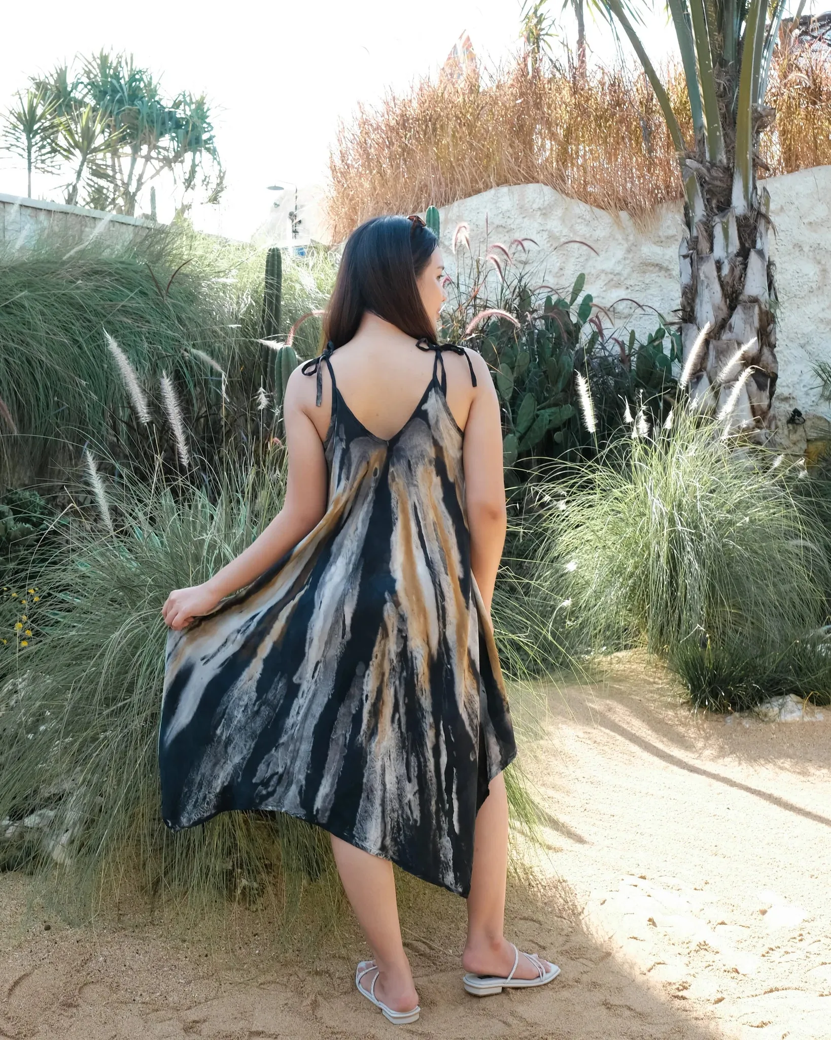 Abstract Tie Dye Handkerchief Dress