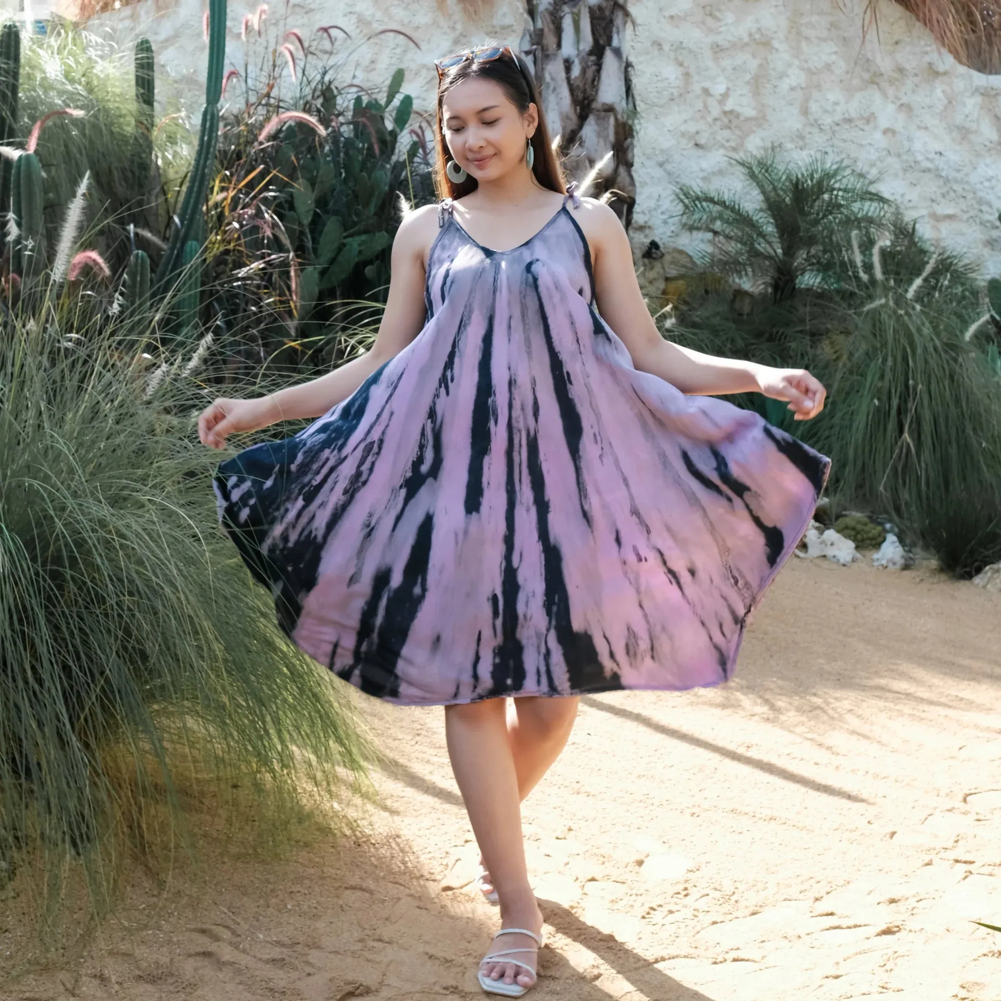 Abstract Tie Dye Handkerchief Dress