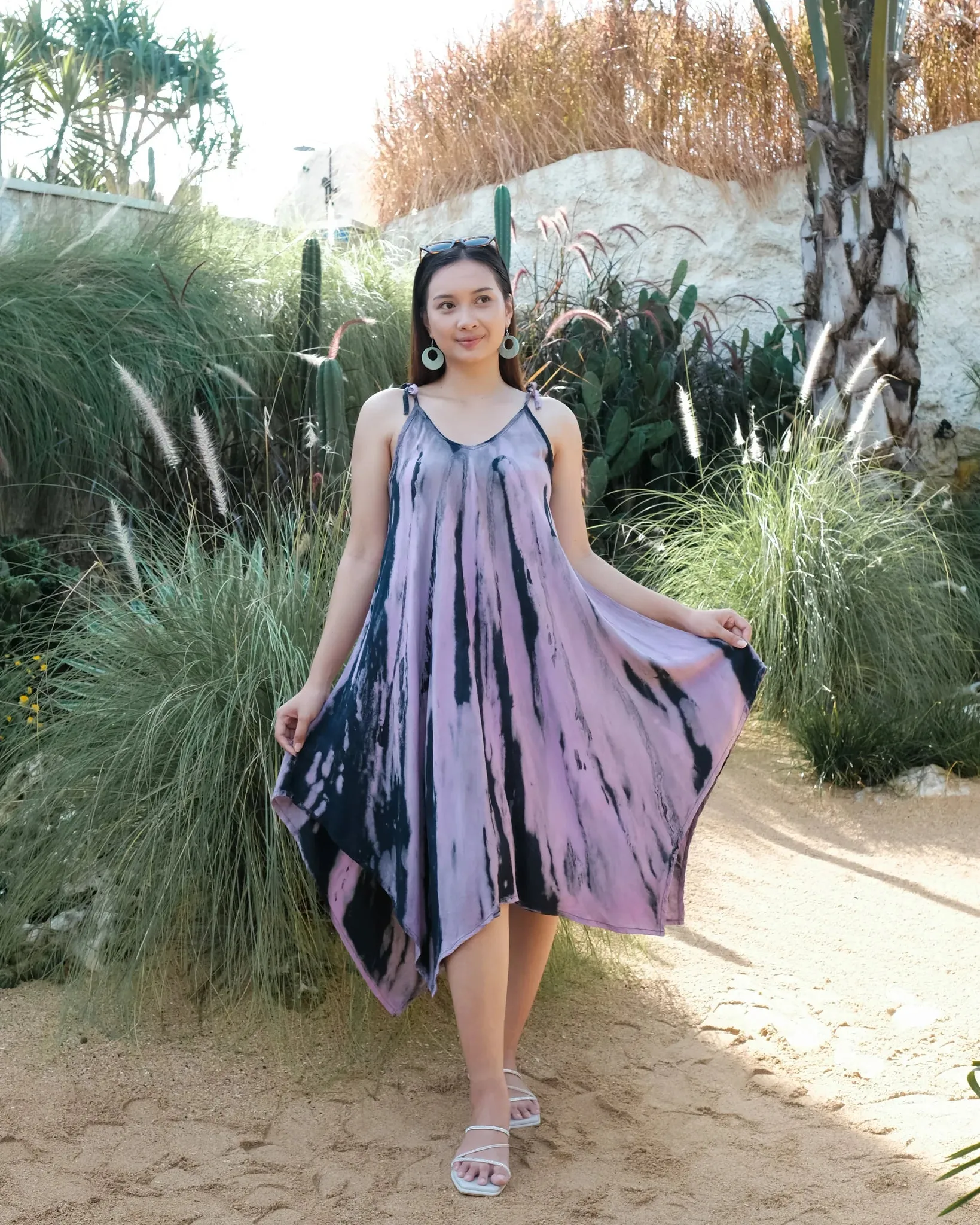 Abstract Tie Dye Handkerchief Dress