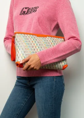 AH I am a Plastic Bag Pochette in Multi, Clementine