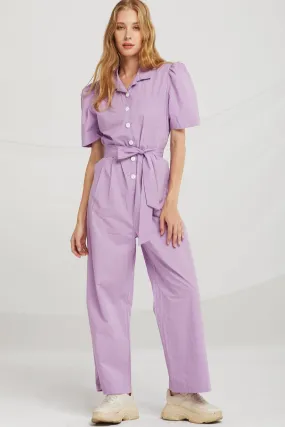 Alice Puff Sleeve Jumpsuit w/Belt