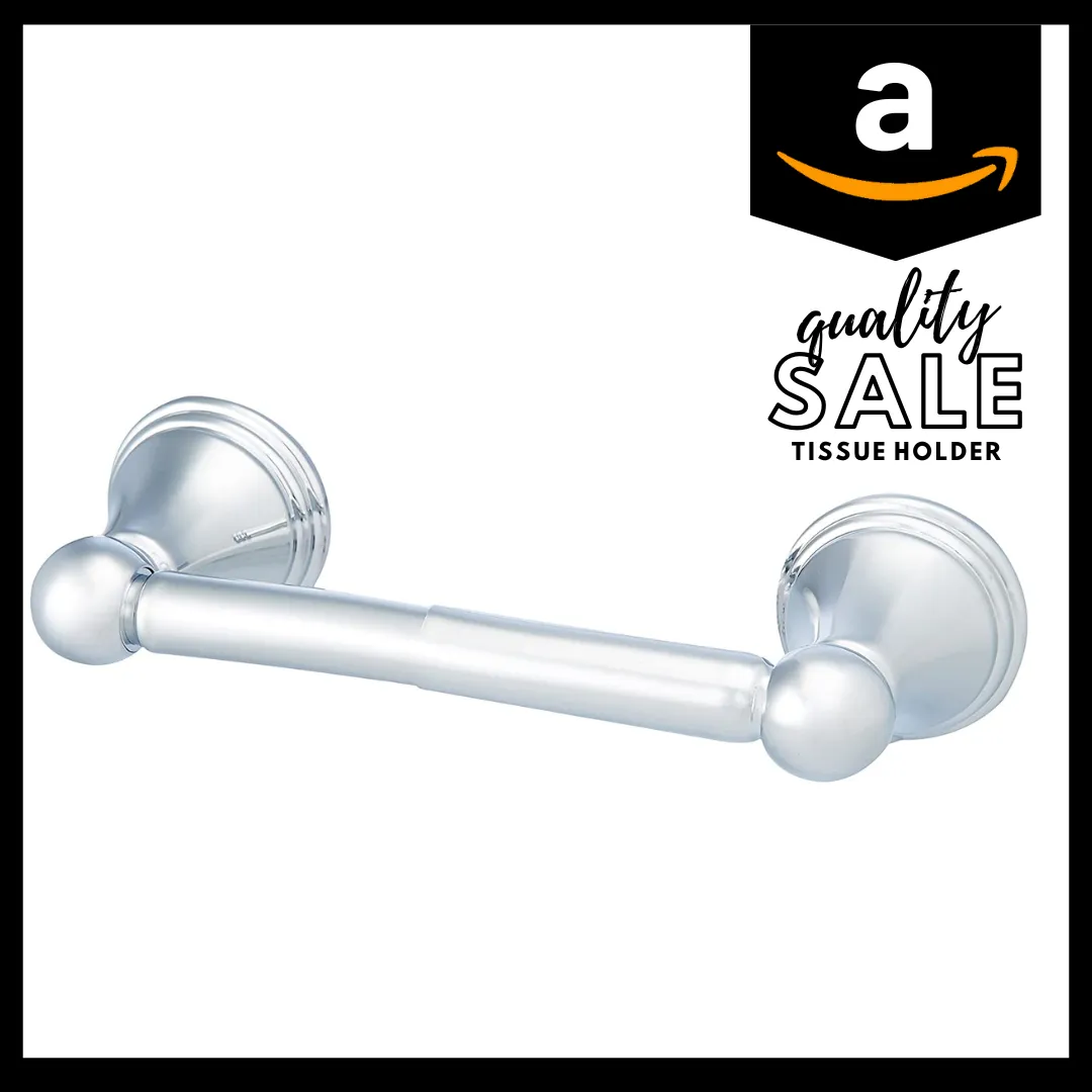 AmazonBasics Modern Standard Toilet Paper Holder - Chrome