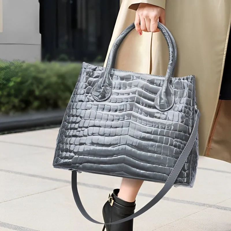 Antoinette Crocodile Pattern Tote Bag