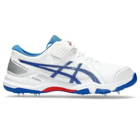 Asics Speed Menace FF Metal Spikes Cricket Shoes - White/Tuna Blue