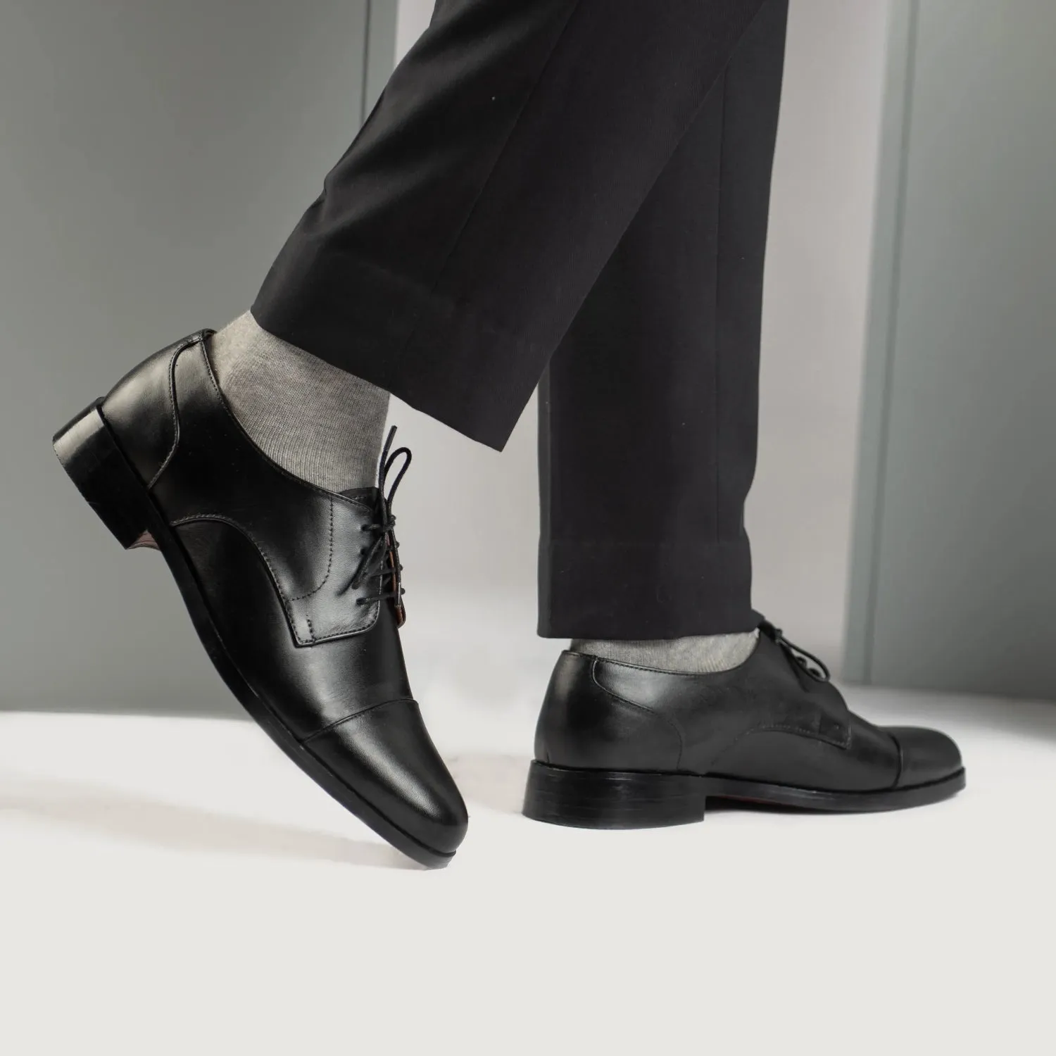 Attorney Derby Black Leather Shoes