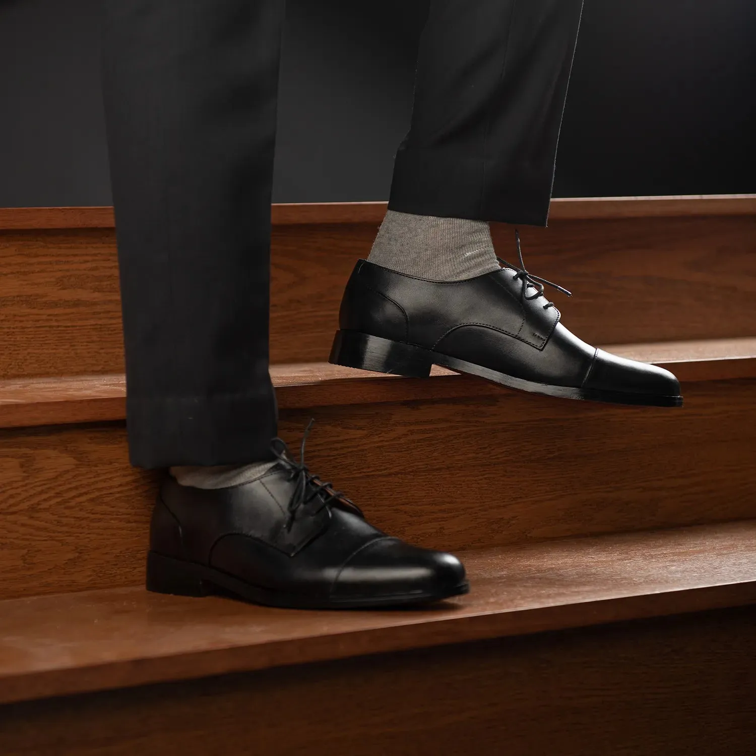 Attorney Derby Black Leather Shoes