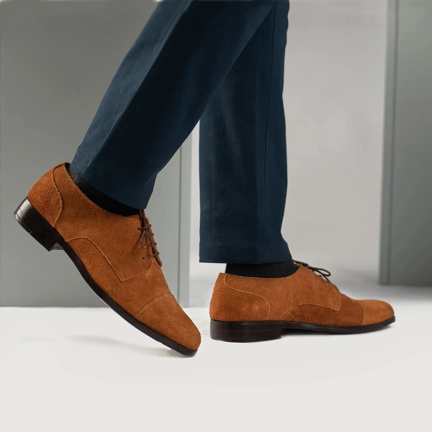 Attorney Derby Brown Suede Leather Shoes