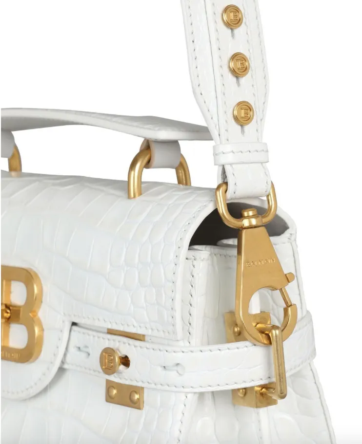 Balmain B-Buzz 23 crocodile-embossed shoulder bag