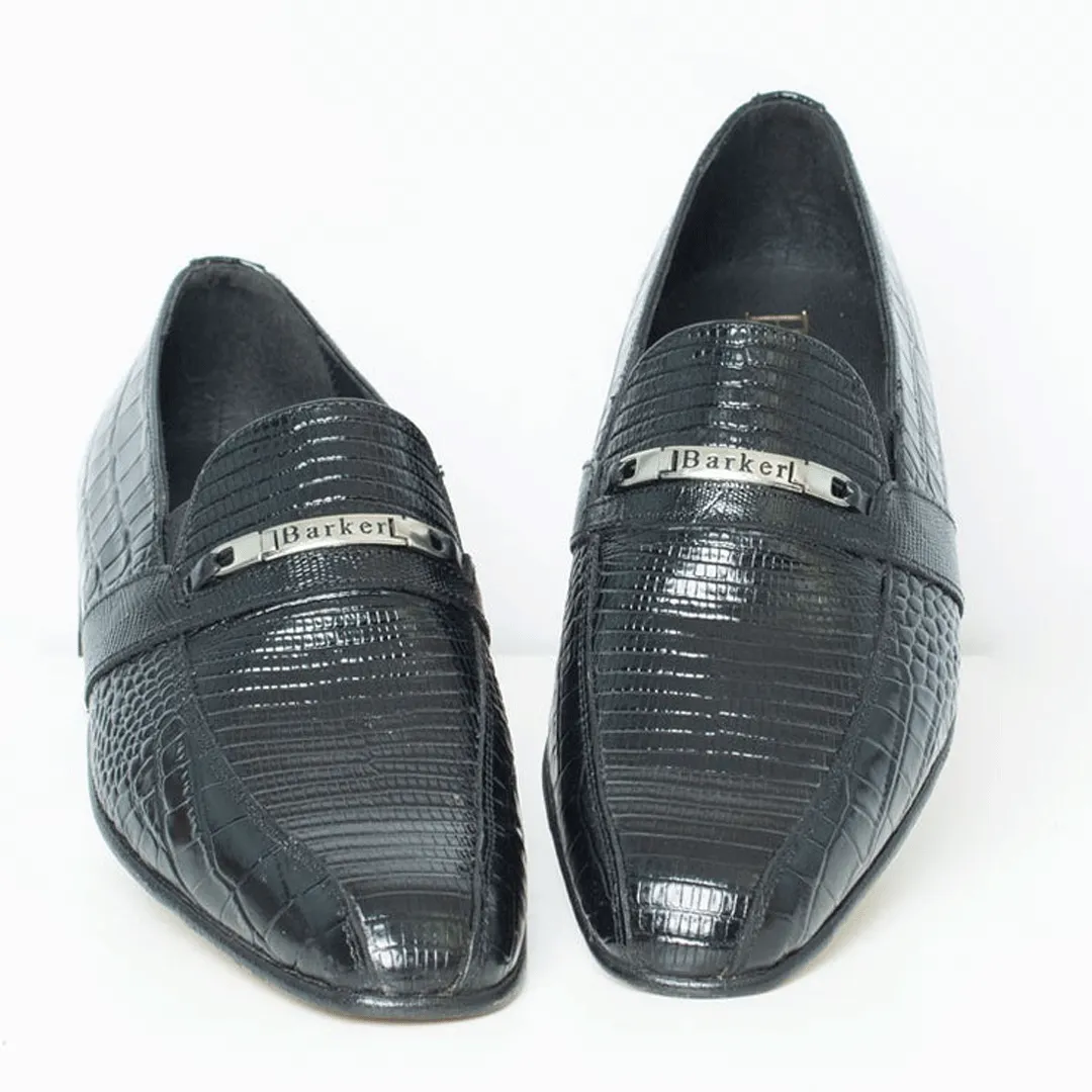 Barker Leather Lizzard Black Leather Shoe