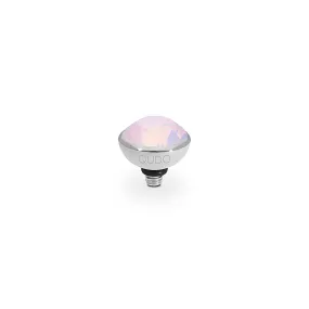 Bottone Silver and Rose Opal Crystal Ring Gem Top, 10mm