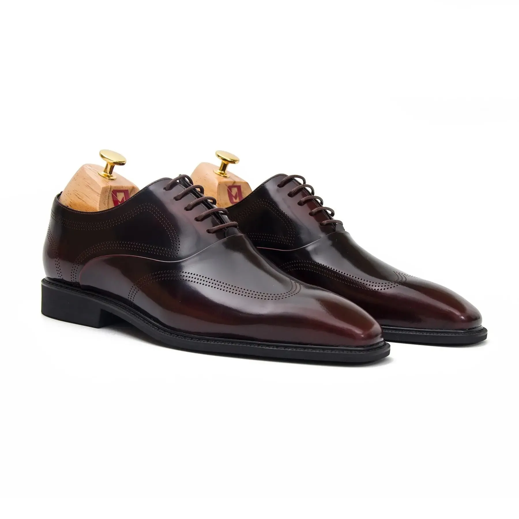 Brown leather oxford shoes