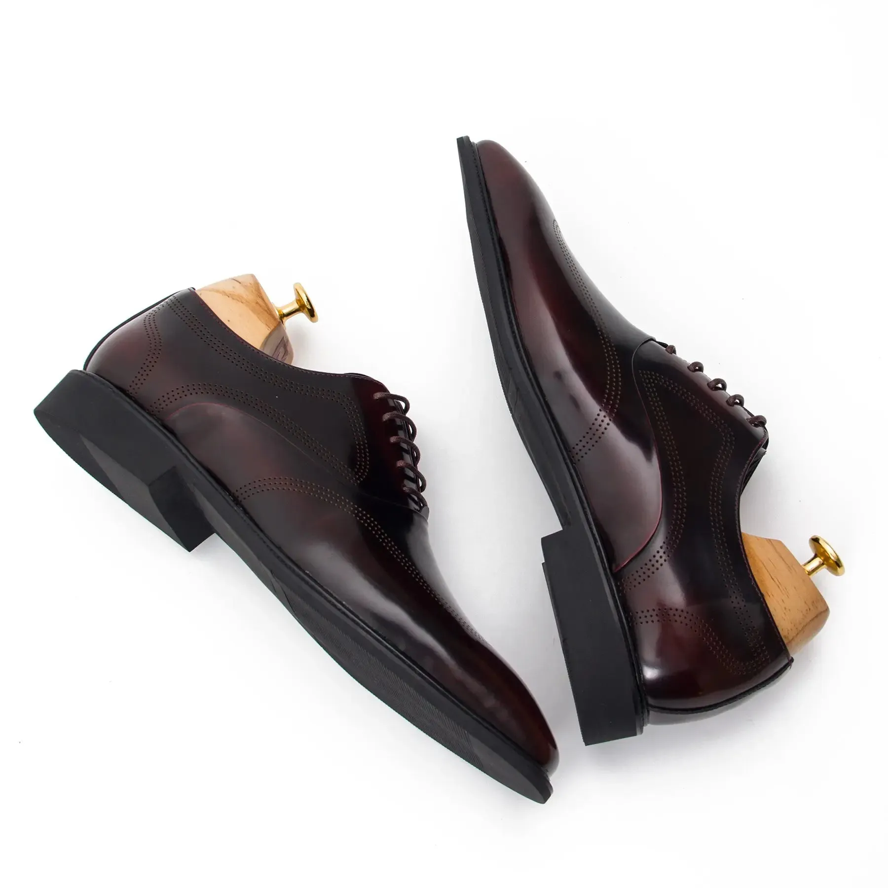 Brown leather oxford shoes