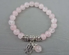 Butterfly Animal Totem Rose Quartz Bracelet 1pc C342