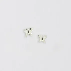 Butterfly Crystal Silver Earring Stud