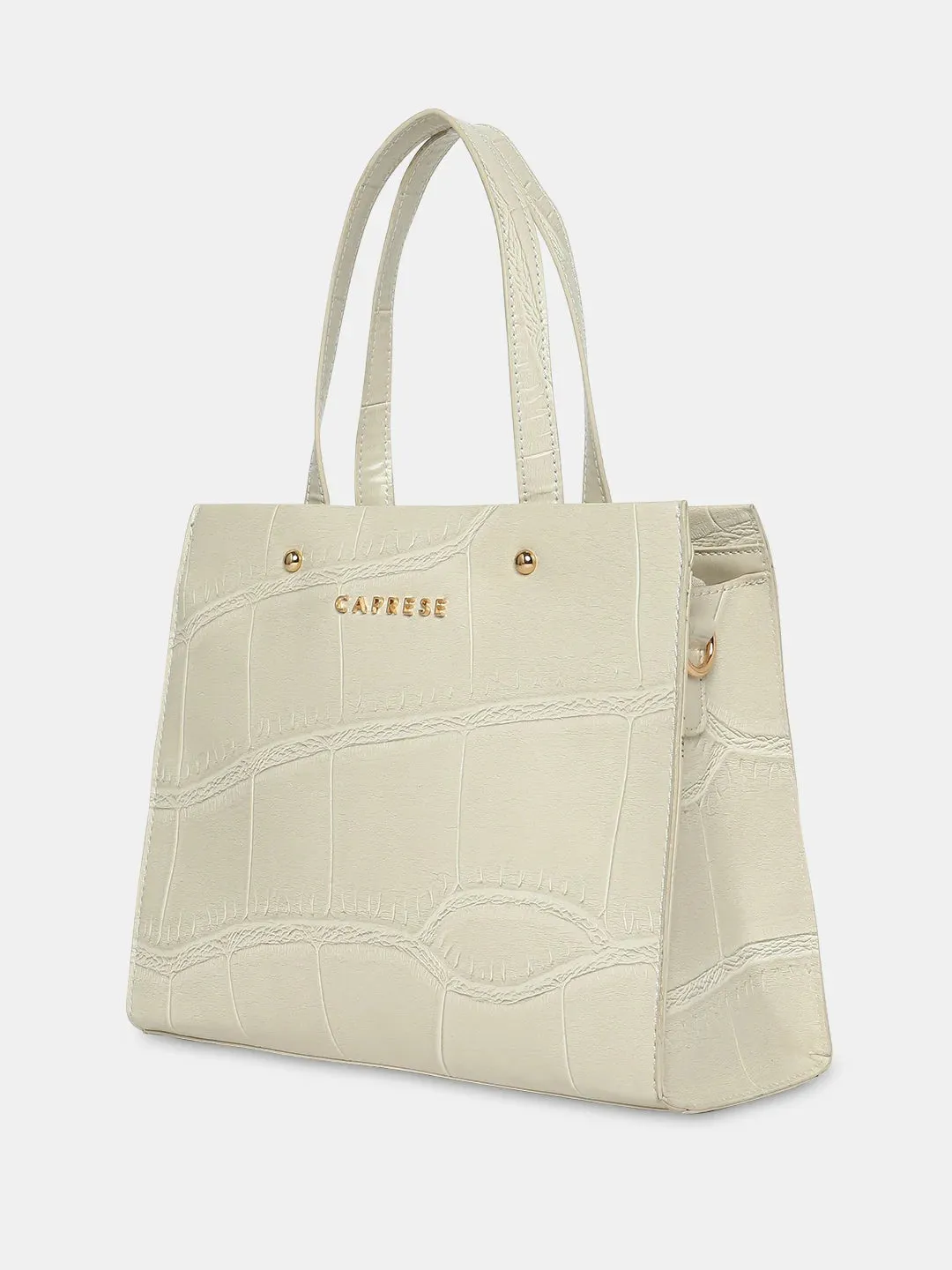 Caprese Mink Tote Small Croco Women'S Office Handbag Beige