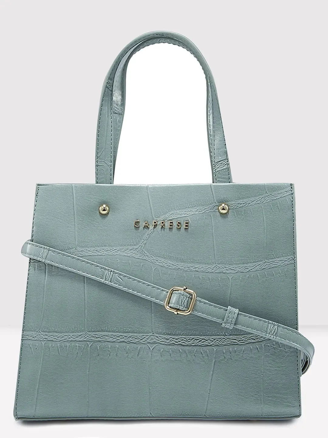 Caprese Mink Tote Small Croco Women'S Office Handbag Mint