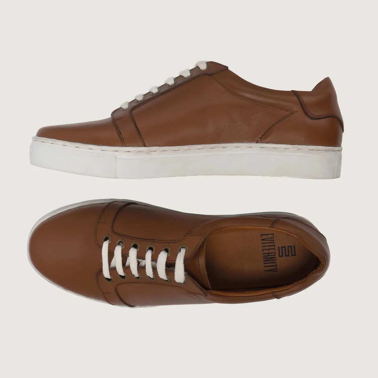 Carter Runn Tan Leather Sneakers